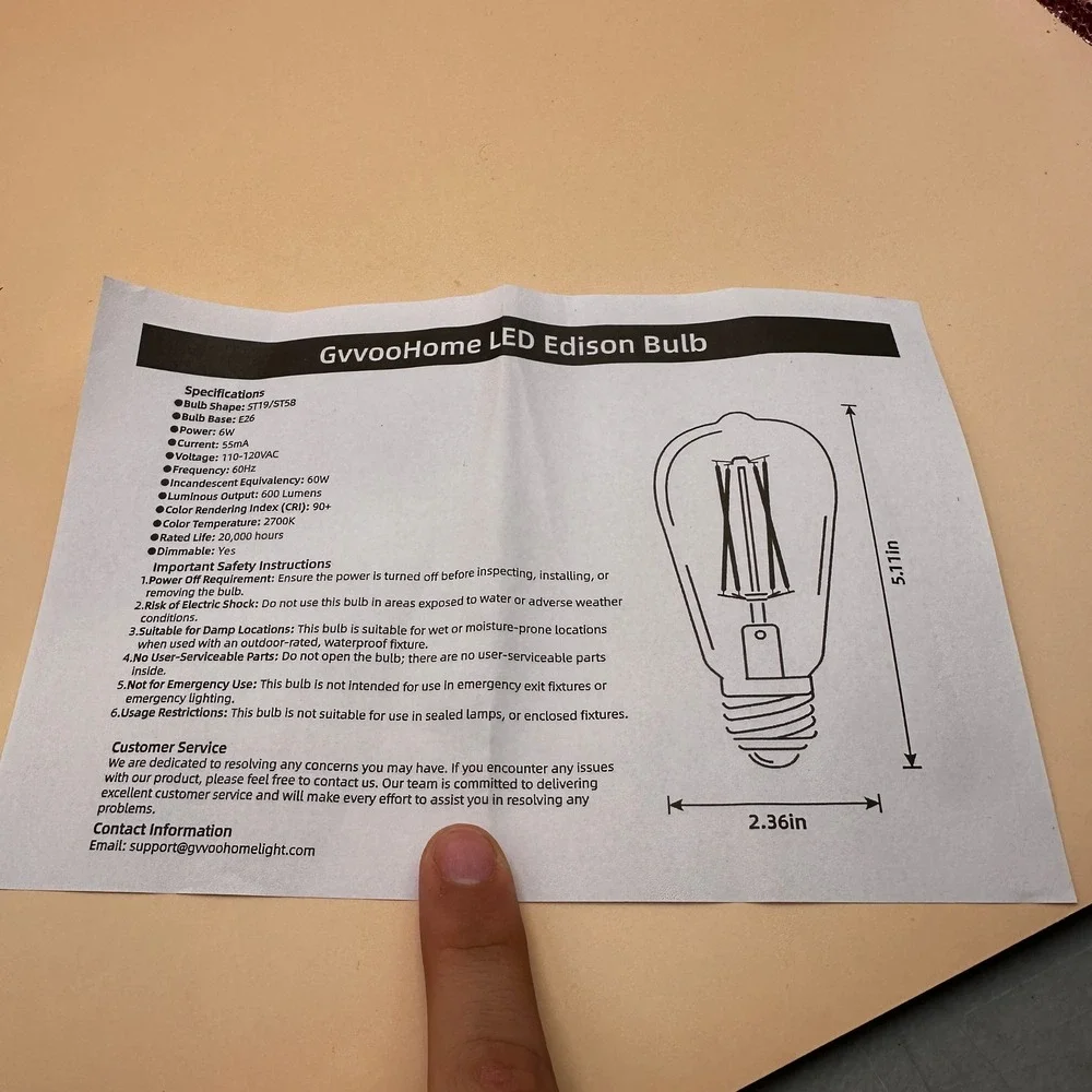 Pack of 9 LED Edison Bulbs Dimmable, E26, 6W 60W‎ Equivalent, 2700K Soft White